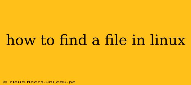 how to find a file in linux