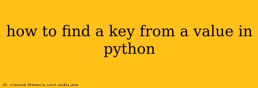 how to find a key from a value in python