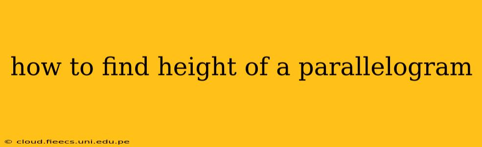 how to find height of a parallelogram