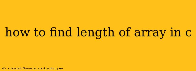 how to find length of array in c