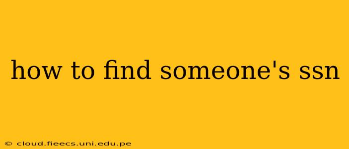 how to find someone's ssn