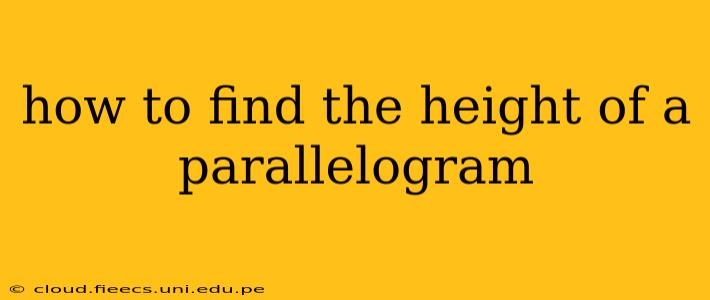 how to find the height of a parallelogram