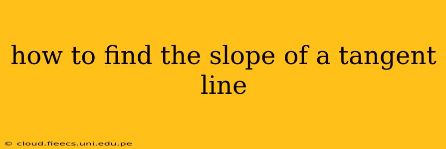 how to find the slope of a tangent line