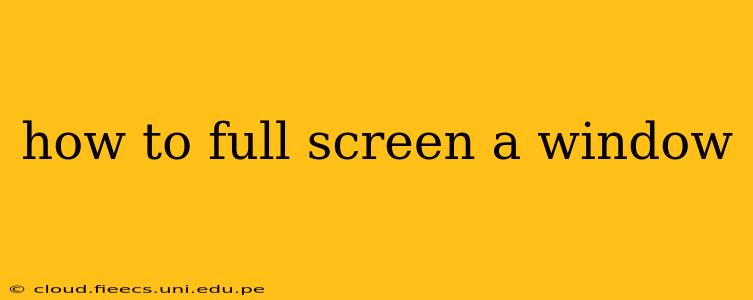 how to full screen a window