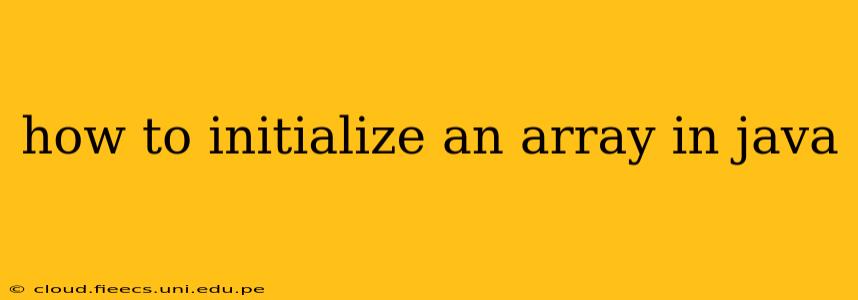 how to initialize an array in java