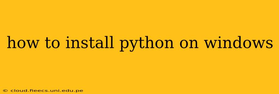 how to install python on windows