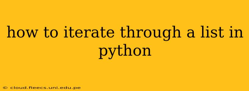 how to iterate through a list in python