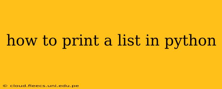 how to print a list in python