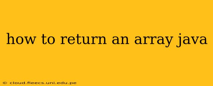 how to return an array java