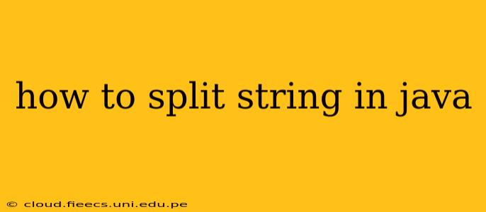 how to split string in java