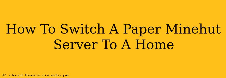 How To Switch A Paper Minehut Server To A Home