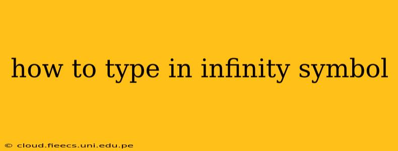 how to type in infinity symbol
