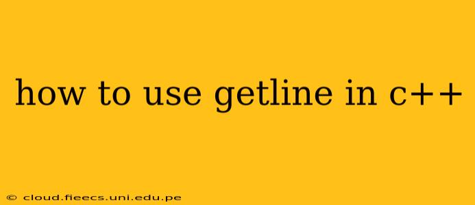 how to use getline in c++