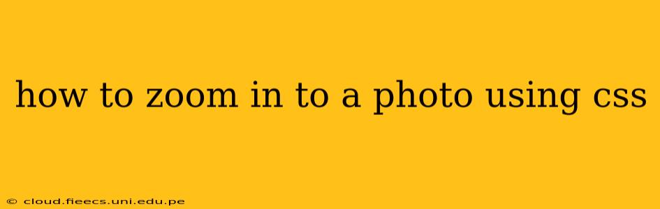 how to zoom in to a photo using css
