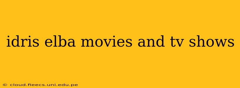 idris elba movies and tv shows