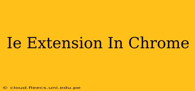 Ie Extension In Chrome