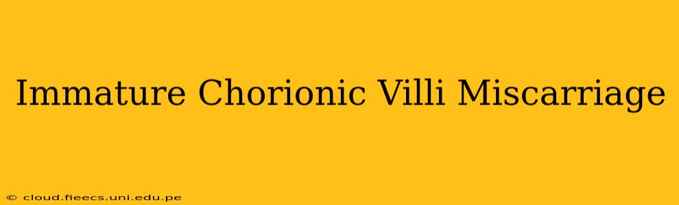 Immature Chorionic Villi Miscarriage