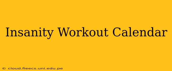 Insanity Workout Calendar