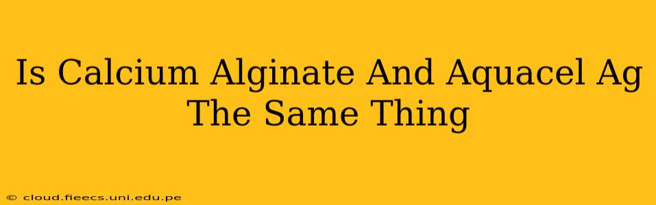 Is Calcium Alginate And Aquacel Ag The Same Thing
