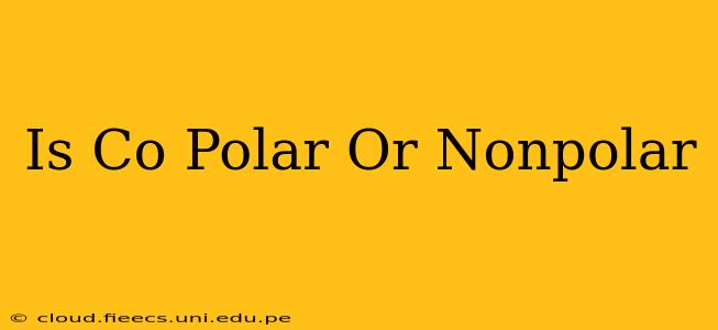 Is Co Polar Or Nonpolar