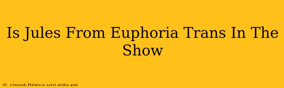Is Jules From Euphoria Trans In The Show