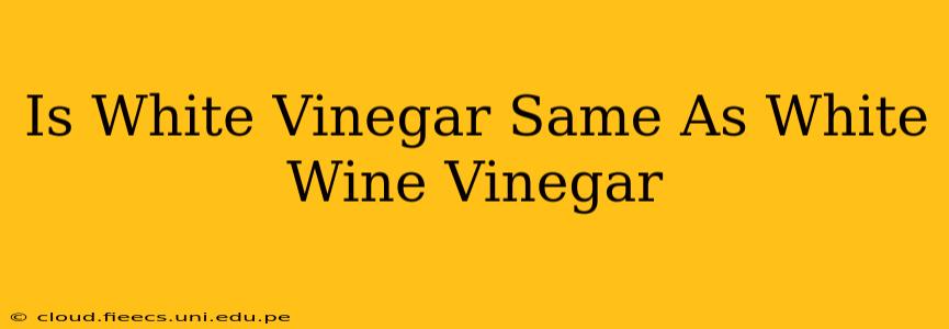 Is White Vinegar Same As White Wine Vinegar