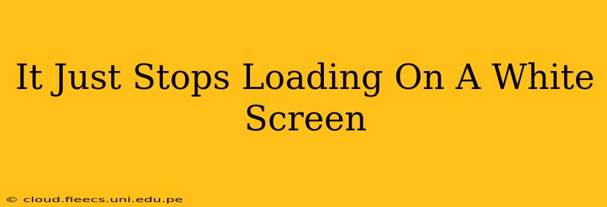 It Just Stops Loading On A White Screen