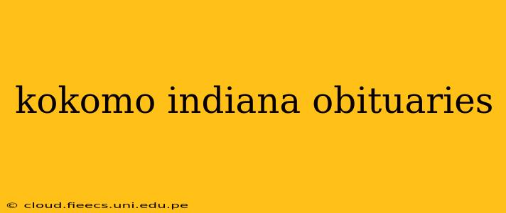 kokomo indiana obituaries