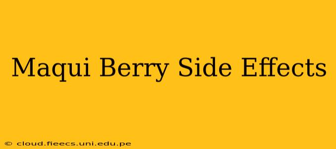 Maqui Berry Side Effects