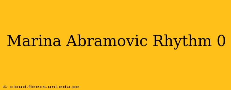 Marina Abramovic Rhythm 0