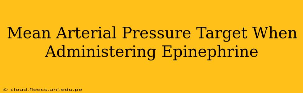 Mean Arterial Pressure Target When Administering Epinephrine