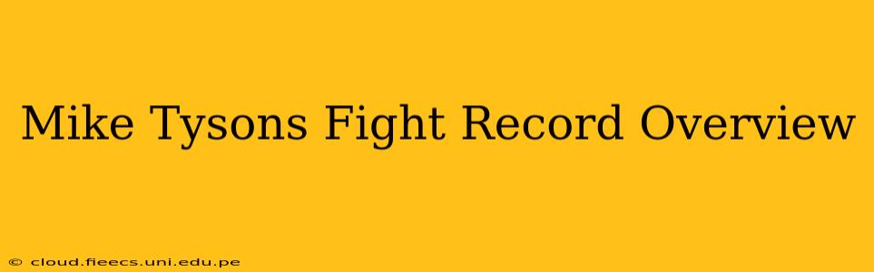 Mike Tysons Fight Record Overview