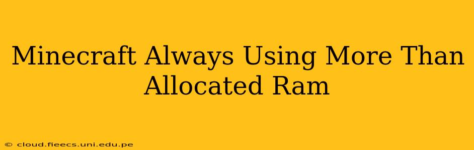 Minecraft Always Using More Than Allocated Ram