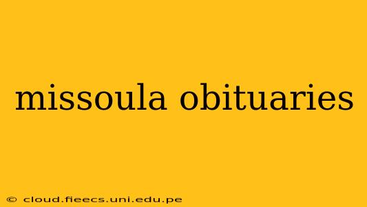 missoula obituaries