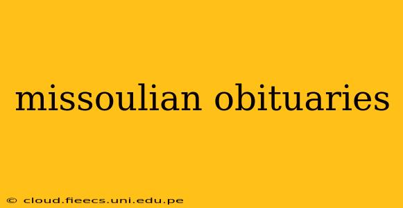 missoulian obituaries