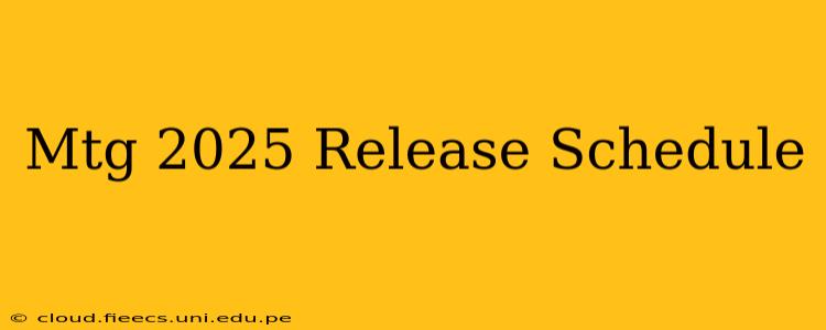 Mtg 2025 Release Schedule