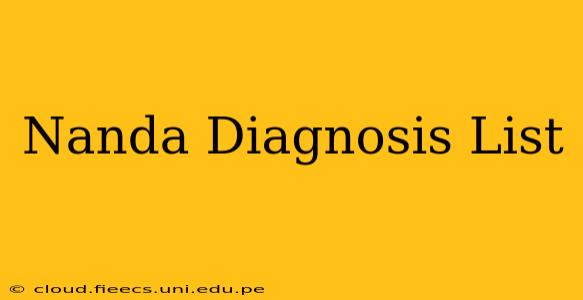 Nanda Diagnosis List
