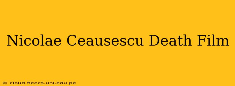 Nicolae Ceausescu Death Film