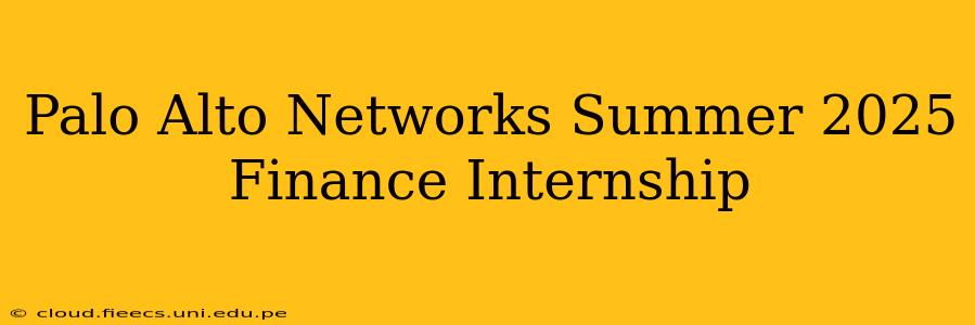 Palo Alto Networks Summer 2025 Finance Internship