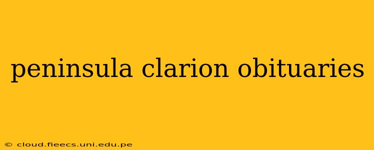 peninsula clarion obituaries