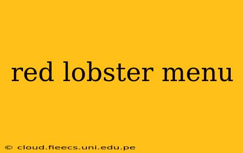 red lobster menu