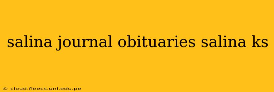 salina journal obituaries salina ks