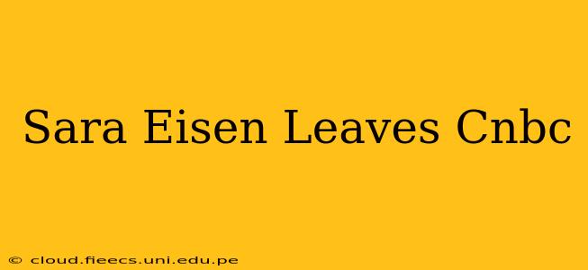 Sara Eisen Leaves Cnbc