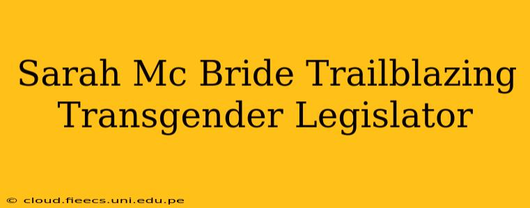 Sarah Mc Bride Trailblazing Transgender Legislator