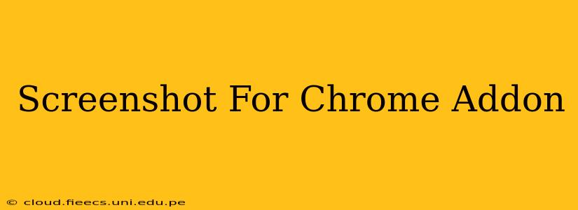 Screenshot For Chrome Addon