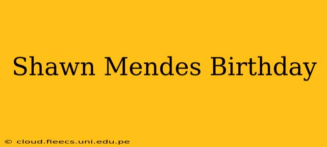 Shawn Mendes Birthday