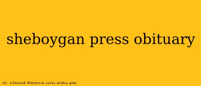sheboygan press obituary
