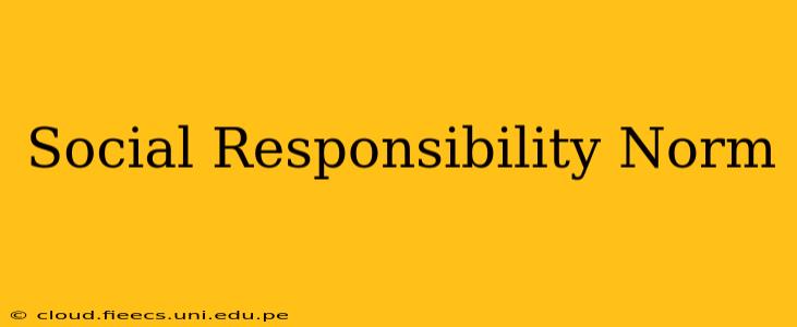 Social Responsibility Norm