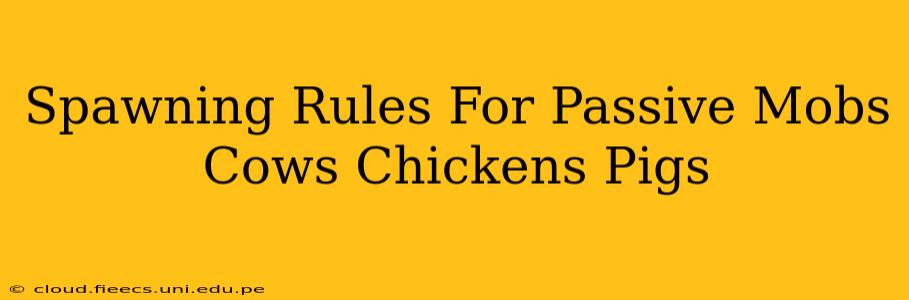 Spawning Rules For Passive Mobs Cows Chickens Pigs