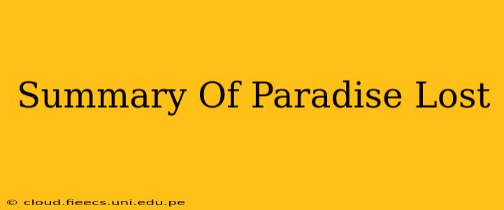 Summary Of Paradise Lost